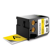 Étiquettes pour étiqueteuses XTL™. Vinyle noir/jaune - 2 po x 23 pi