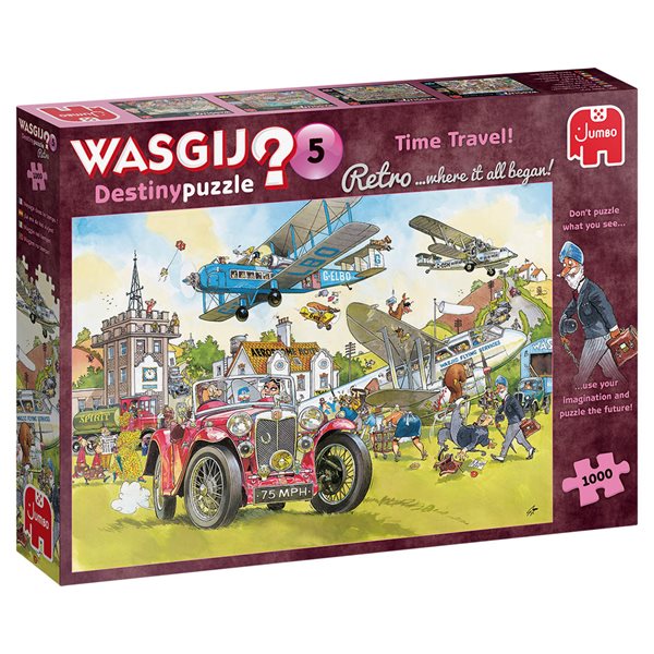 1000 Pieces - Time Travel ! Wasgij Destiny Retro #5 Mystery Jigsaw Puzzle