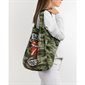 Sac fourre-tout pliable avec pochette de transport vert camouflage