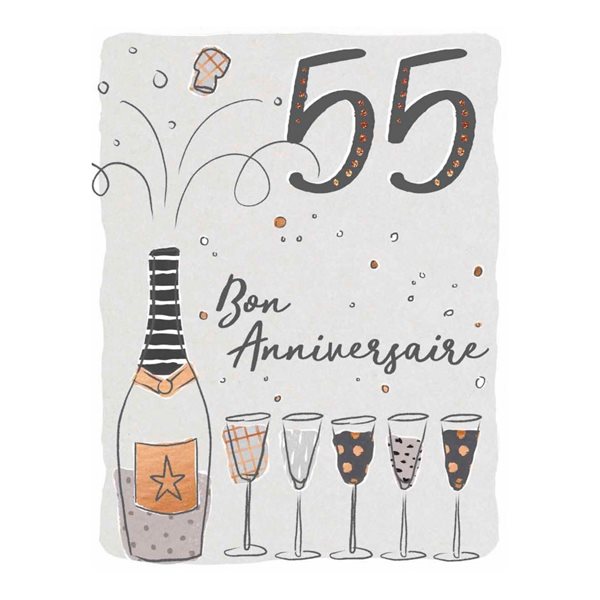 Carte d'anniversaire géante 55 ans Bon Anniversaire