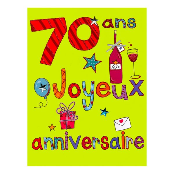 Carte d'anniversaire géante 70 ans Joyeux anniversaire