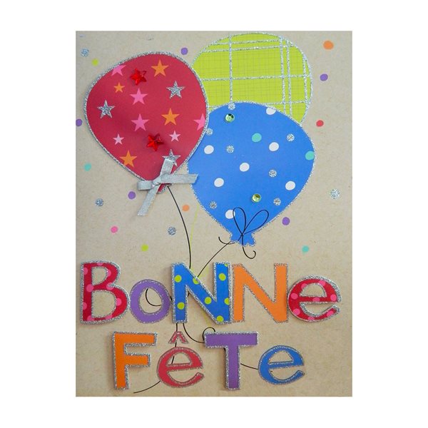 Carte d’anniversaire géante Bonne fête - 3 ballons