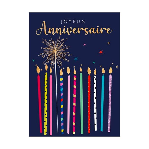 Carte géante Joyeux anniversaire Chandelles