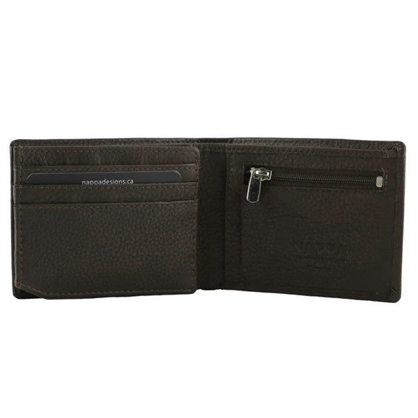 Paisley Leather Men's Wallet - Brown