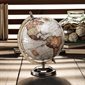 Glossy World Globe on Stand - White / Silver