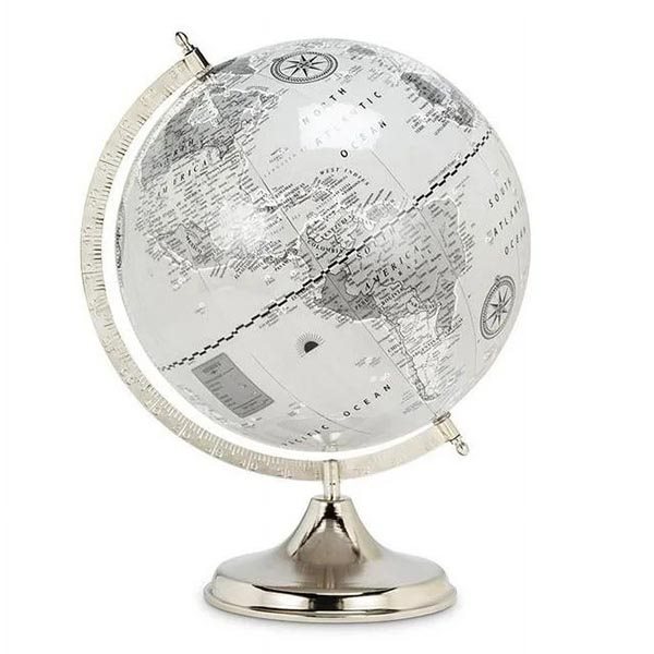 World Globe on Stand - Grey / Sliver