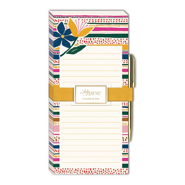 Lady Jayne® Magnetic List Pad - Flower Stripe