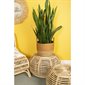 Round Straw Basket - Rust and Natural - Medium