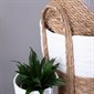 Round Straw Basket - White and Natural - Medium