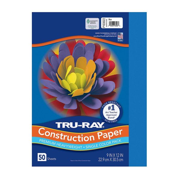 Heavyweight Construction Paper - 9 x 12 in - Blue 