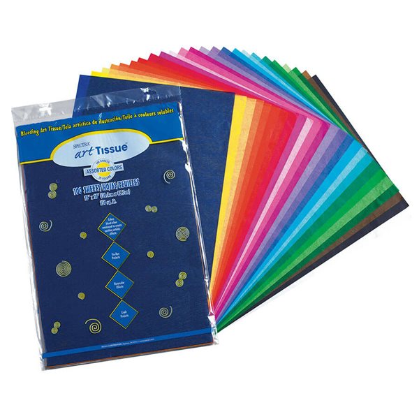 Spectra® Deluxe Bleeding Art Tissue - 12 x 18 in - Assorted Colours