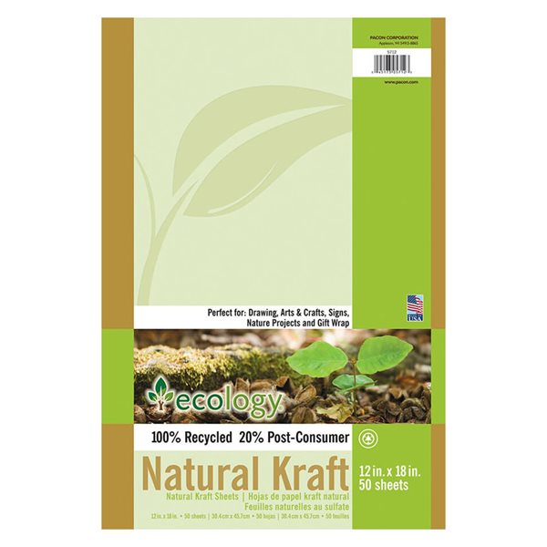 Natural Kraft Sheets - 12 x 18 in - 50 sheets