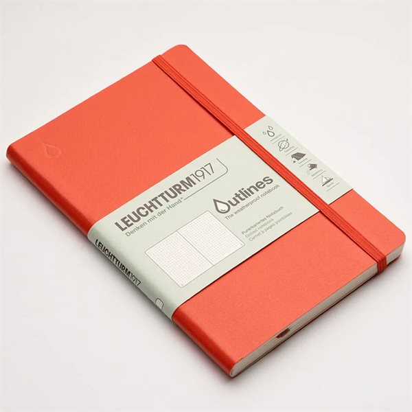 Carnet de notes imperméable pointillé orange