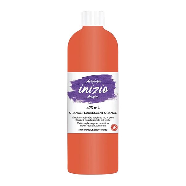 Peinture acrylique Inizio 473 ml - Orange fluorescent