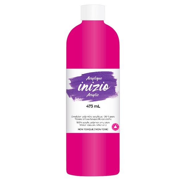 Peinture acrylique Inizio 473 ml - Rose fluorescent