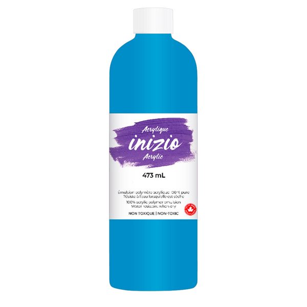 Peinture acrylique Inizio 473 ml - Bleu fluorescent