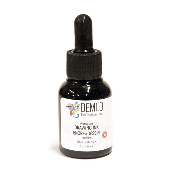 Encre à dessin imperméable Demco 60 ml - Noir