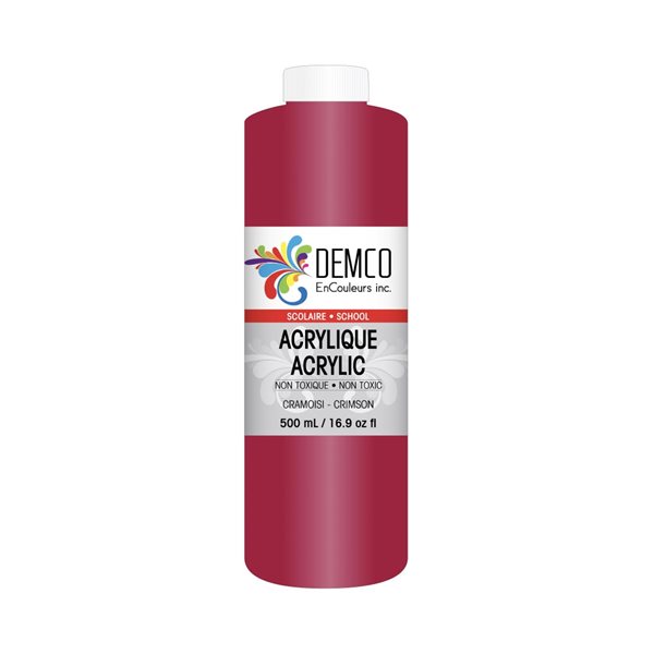 Peinture acrylique scolaire 500 ml - Cramoisi