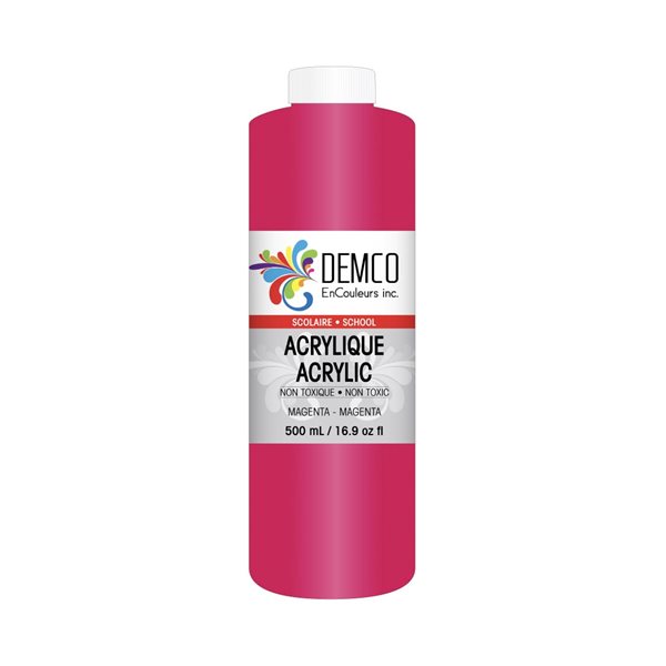 Peinture acrylique scolaire 500 ml - Magenta