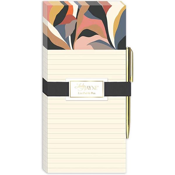 Bloc pour listes Lady Jayne® avec stylo - Floraison de feuilles