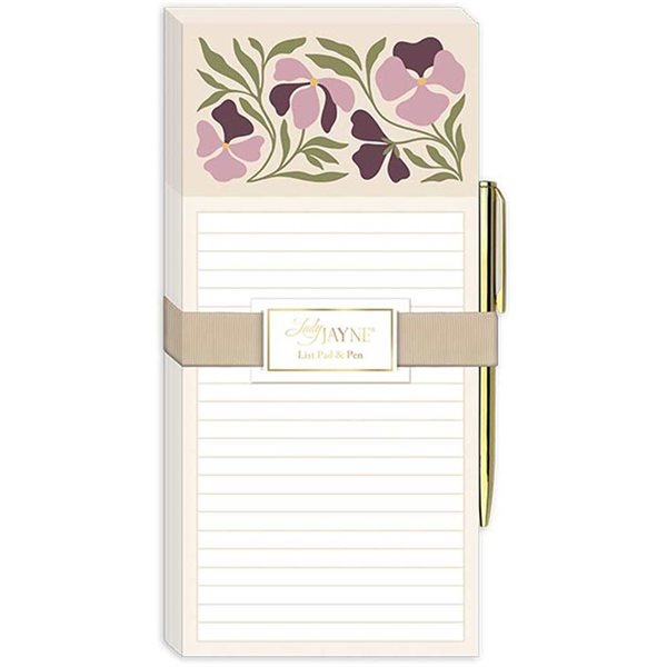 Lady Jayne® Magnetic List Pad with Pen - Pansy