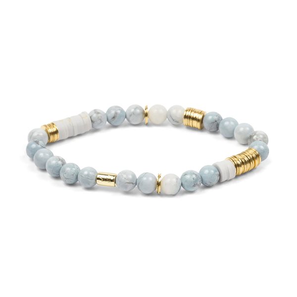 Intermix Stone Stacking Bracelet - Blue Howlite