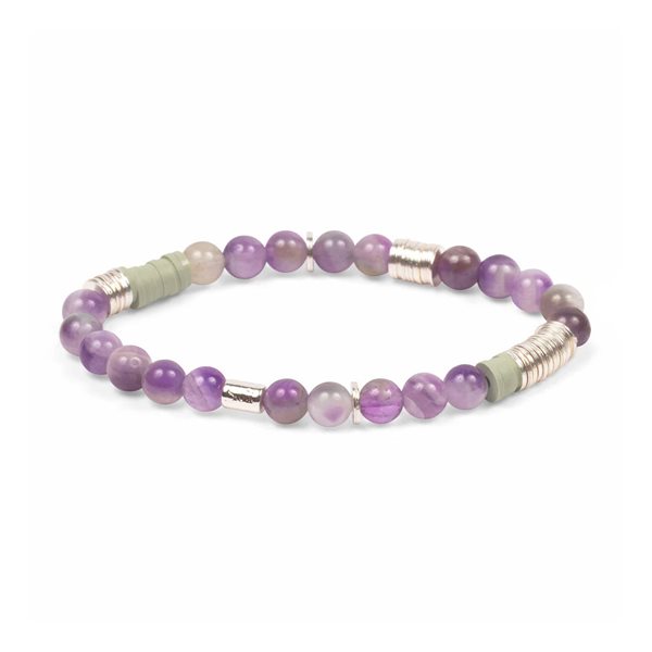 Intermix Stone Stacking Bracelet - Amethyst