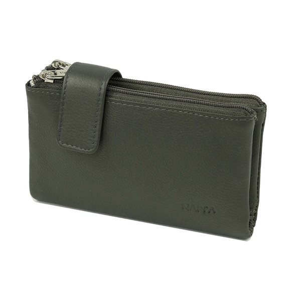 Mini Charlotte Small Leather Wallet - Pewter