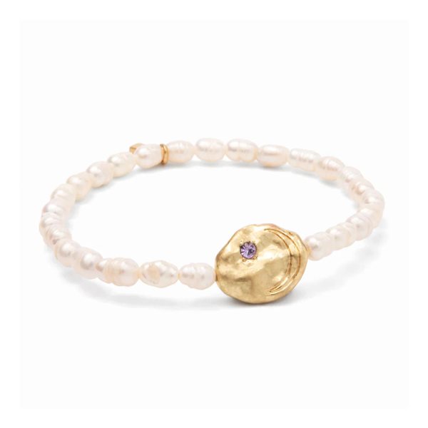 Pearl Affirmation Bracelet - Protection - Gold