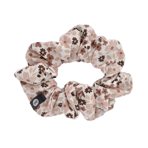 Elastic Hair Scrunchie - Regular Size - White and Pink