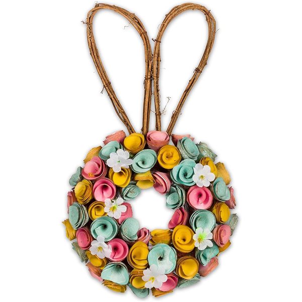 Pastel Flower Rabbit Wreath