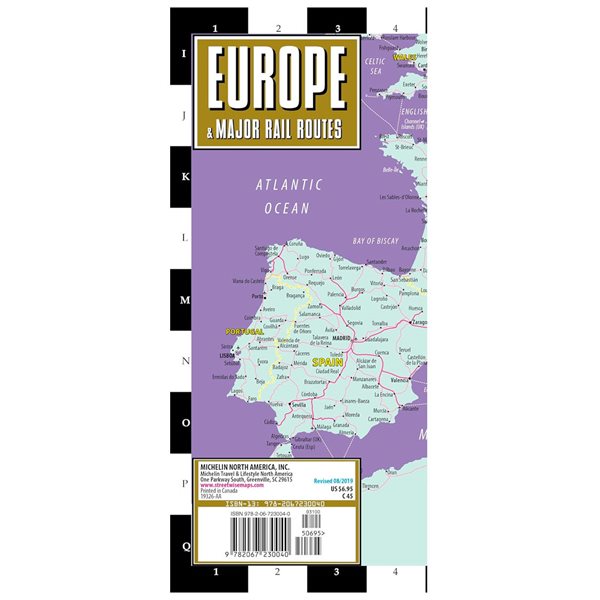 Streetwise Europe & major rail routes