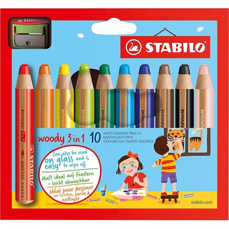 Crayons multi-surfaces Woody 3 en 1