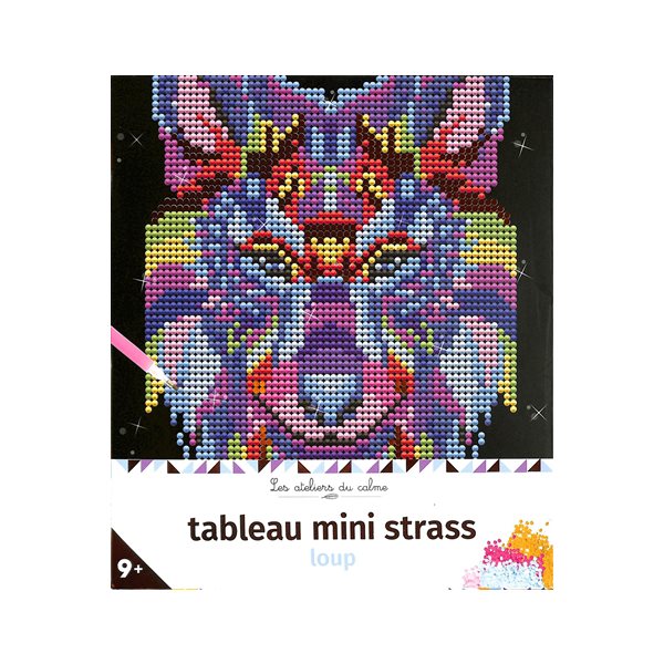 Tableau mini strass : loup