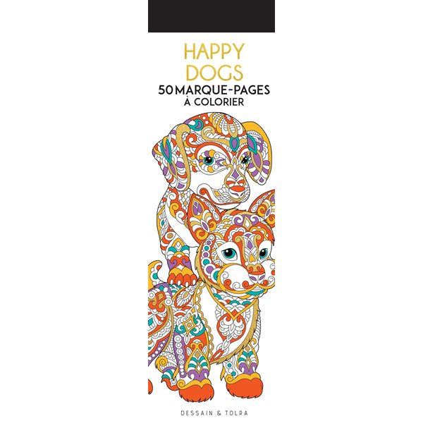 Happy dogs : 50 marque-pages à colorier